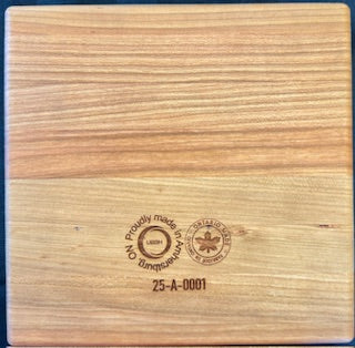 Cherry wood Cigar Ashtray with ocean-blue epoxy resin centre