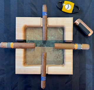Luxury Maple & Walnut Cigar Ashtray - #25-A-0002