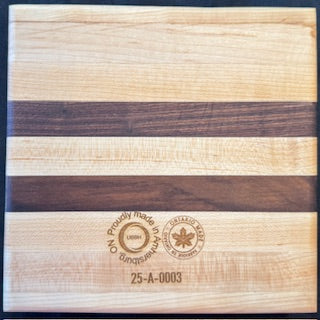 Maple & Walnut wood Cigar Ashtray with deep ocean-blue epoxy resin centre