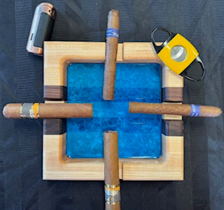 Luxury Maple & Walnut Cigar Ashtray - #25-A-0003