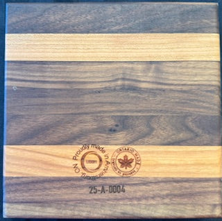 Cherry & Walnut wood Cigar Ashtray with deep blue epoxy resin centre