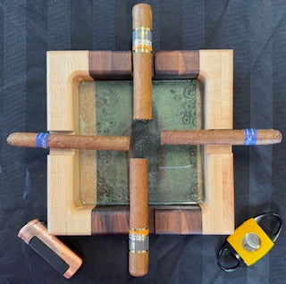 Luxury Walnut & Maple Cigar Ashtray - #25-A-0005