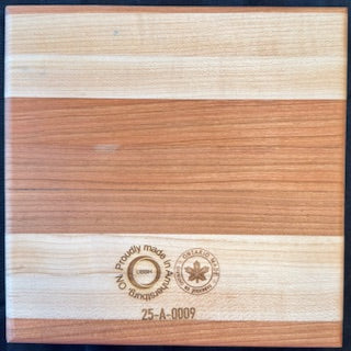 maple and cherry wood Cigar Ashtray with a semi-transparent light-green epoxy resin core