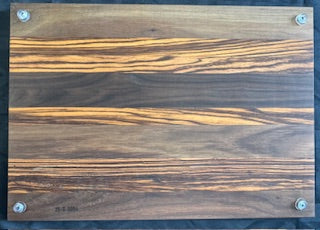 Walnut & Zebrawood Cutting Board - #25-B-0004