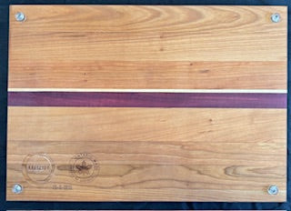 Engraved Cherry, Maple & Purple Heart Cutting Board - #25-B-0013