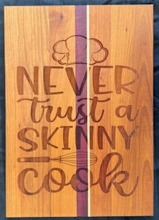 Engraved Cherry, Maple & Purple Heart Cutting Board - #25-B-0013