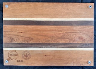Engraved Walnut, Cherry & Maple Cutting Board - #25-B-0016