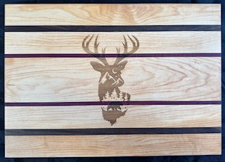 Engraved Maple, Walnut & Purple Heart Cutting Board - #25-B-0017