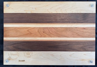 Engraved Walnut, Cherry & Maple Cutting Board - #25-B-0019