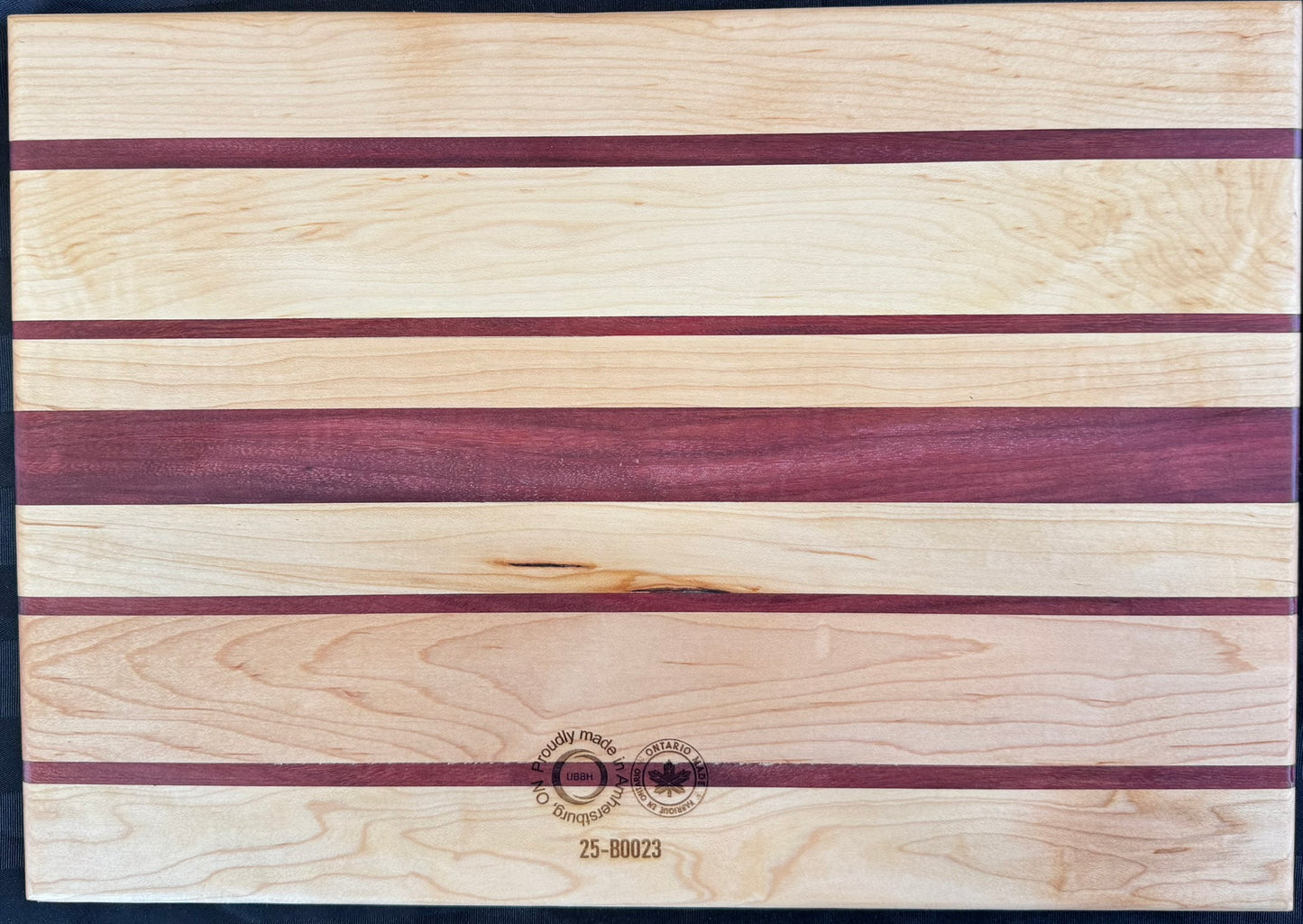 Engraved Maple & Purple Heart Cutting Board - #25-B-0023