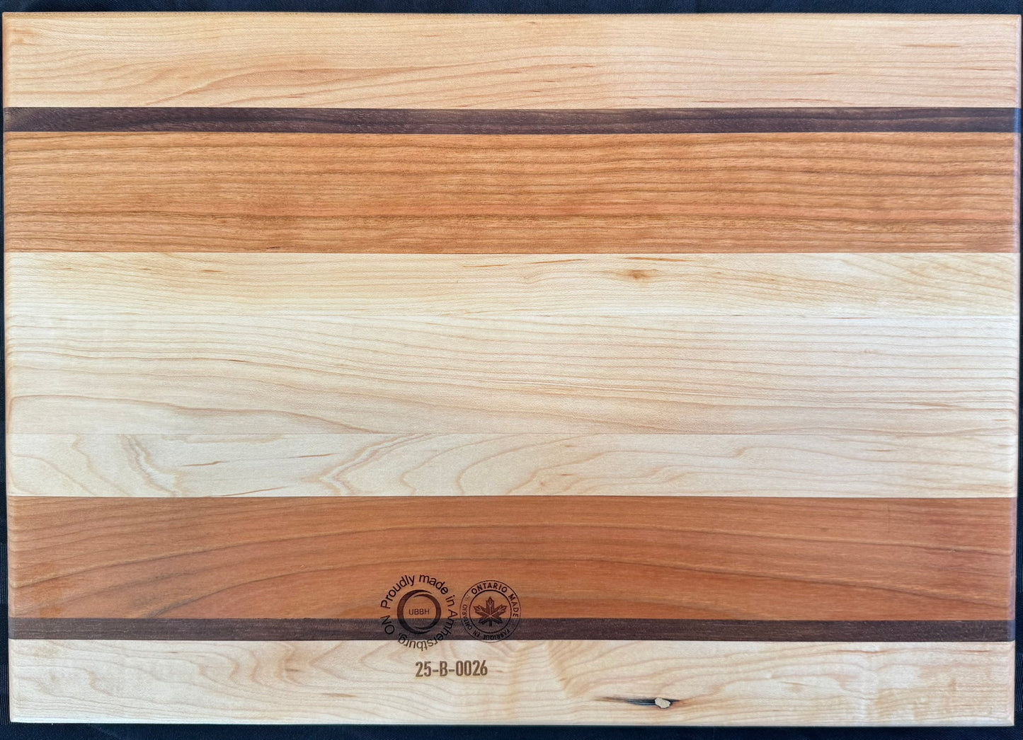 Engraved Walnut, Maple & Cherry Cutting Board - #25-B-0026