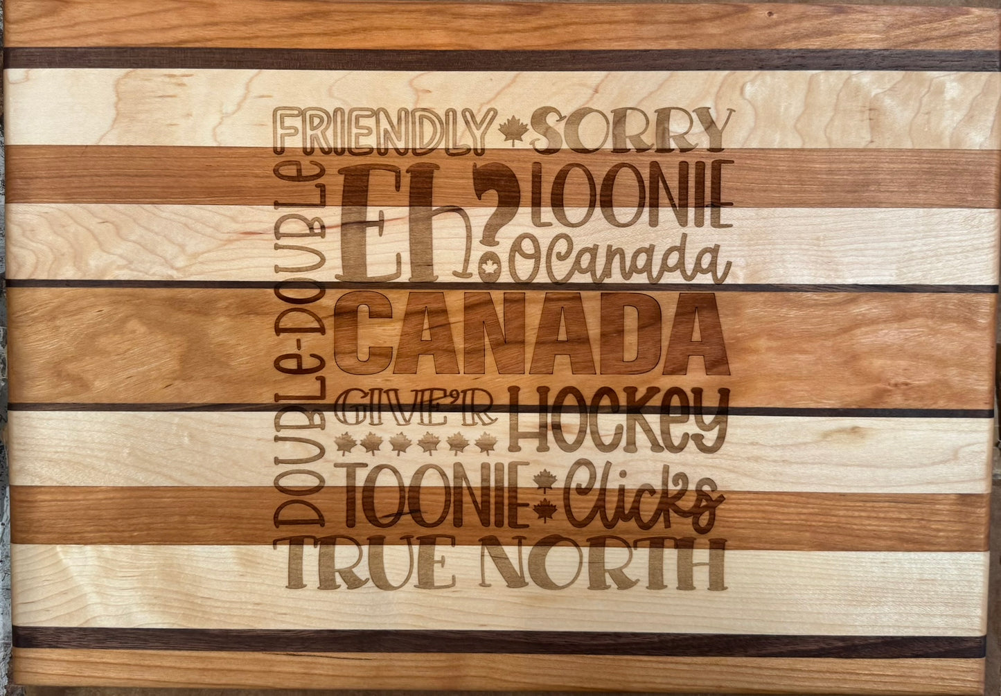 Engraved Walnut, Cherry & Maple Cutting Boards - #25-B-0027