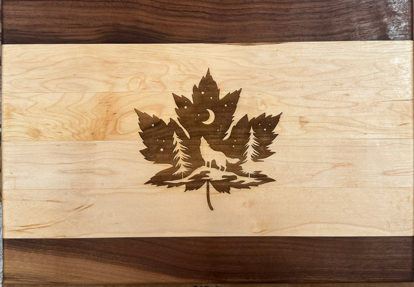 Engraved Walnut & Maple Cutting Board - #25-B-0029