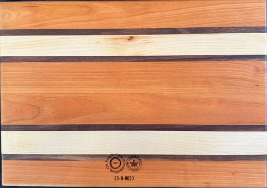 Engraved Walnut, Cherry & Maple Cutting Board - #25-B-0030