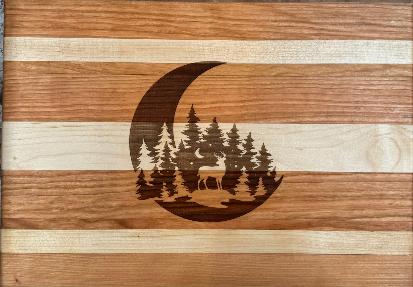 Engraved Cherry & Maple Cutting Board - #25-B-0032