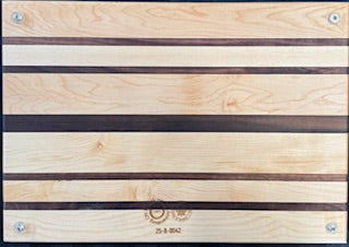Maple, Cherry & Walnut Edge Grain Engraved Cutting Board with engraved fireworks