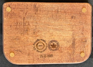 Maple wood valet tray with a dark brown finish