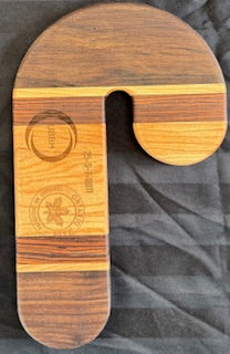 Maple, Walnut, cherry and zebrawood candy cane shaped tray