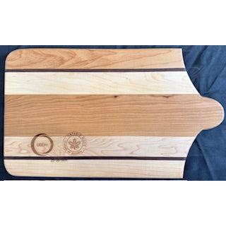 Engraved Maple, Cherry & Walnut Squared Serving Board – squared hardwood serving board with engraved design