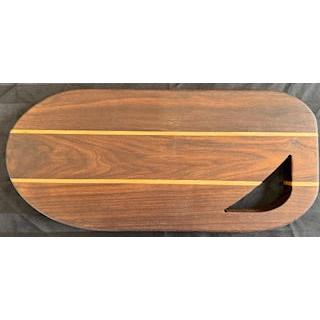 Walnut & Maple Surfboard Shaped Serving Board - #25-SB-0024