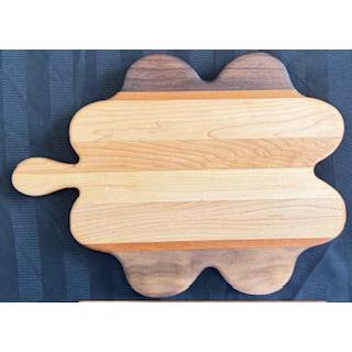 Maple, Cherry & Walnut Shamrock Shaped Serving Board - #25-SB-0025