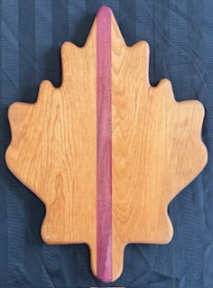 Cherry & Purple Heart Leaf Shaped Serving Board - #25-SB-0026
