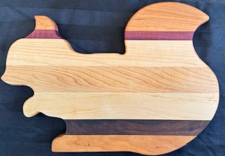 Maple, Cherry, Walnut & Purple Heart Squirrel Shaped Serving Board - #25-SB-0027