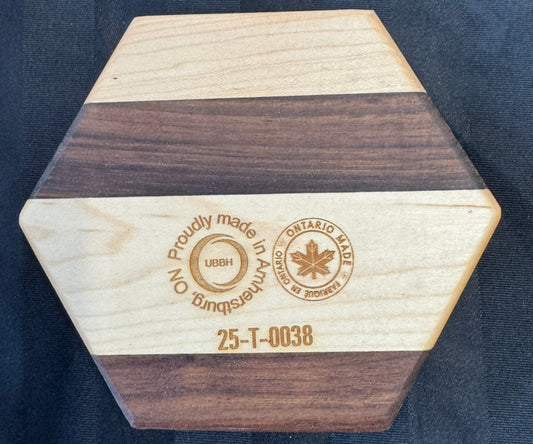 walnut and maple wood Hexagon Tray