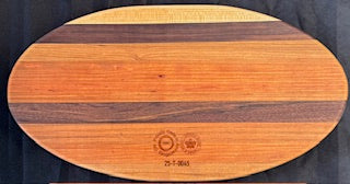 walnut and maple and cherry wood 5 Section Oval Tray