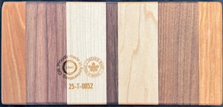 Maple, cherry and walnut wood Rectangular 4 Sectioned Tray