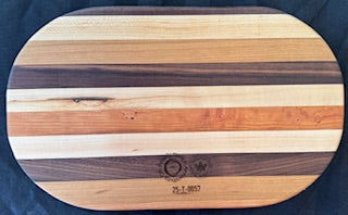Maple, walnut and cherry wood Oval 5 Section Tray