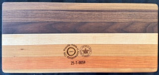 Walnut, cherry and maple wood 3 Section Rectangular Tray