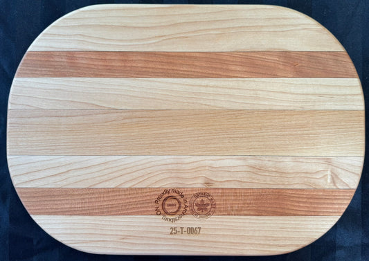 Cherry and maple wood Oval Yin Yang tray