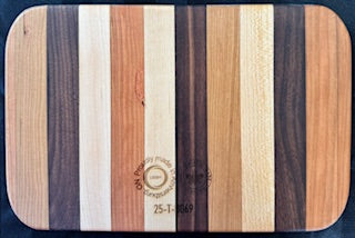 Walnut, cherry and maple wood Rectangular Oval tray