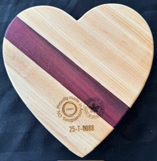 Maple and purple heart wood Heart shaped Tray
