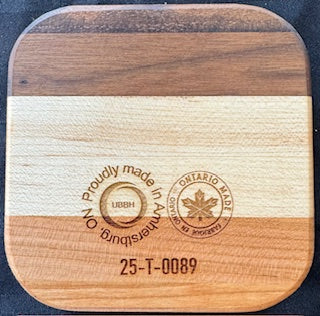 Walnut, maple and cherry wood Small Square Tray