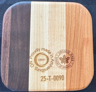 Walnut, maple and cherry wood Small Square Tray