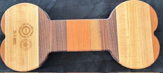 walnut, cherry, maple and zebrawood Dog Bone Tray