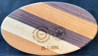 walnut, cherry and maple wood Small Oval Tray