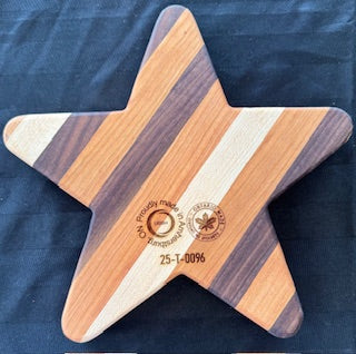 walnut, cherry and maple wood Star shaped Tray