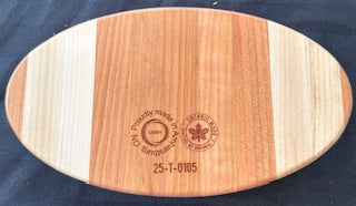 Cherry and maple wood Large Oval Tray
