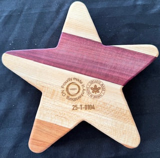 Cherry, maple and purple heart wood Star shaped Tray