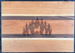 Engraved Walnut, Cherry & Maple Cutting Board - #25-B-0016