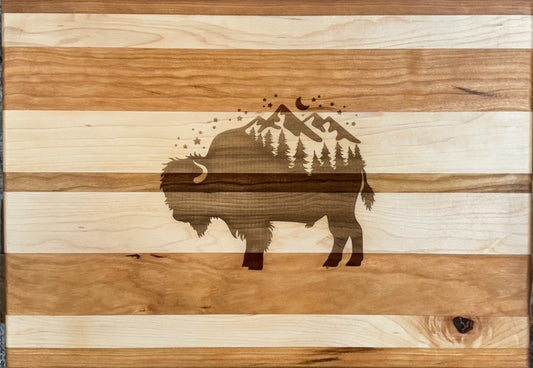 Engraved Cherry & Maple Cutting Board - #25-B-0025