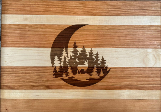 Engraved Cherry & Maple Cutting Board - #25-B-0032