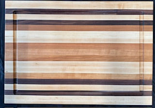 Cherry, Maple and Walnut Extra Large Carving Board with Juice Groove - #25-B-0034