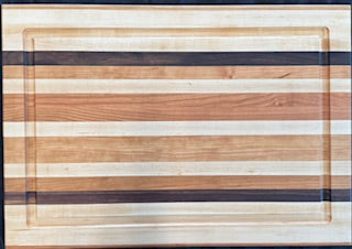 Cherry, Maple & Walnut Extra Large Carving Board with Juice Groove - #25-B-0036