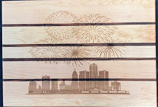 Maple and Walnut Edge Grain Cutting Board - #25-B-0045