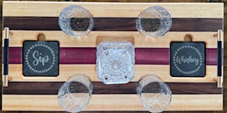 Luxury Drink Tray Set - With Crystal Glasses & Coasters - #25-CD-0005