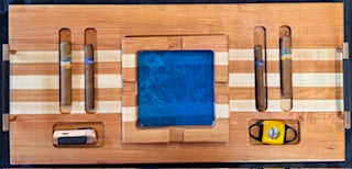 Luxury Cigar Tray Set - With Cigar Cutter & Torch Lighter - #25-CD-0011